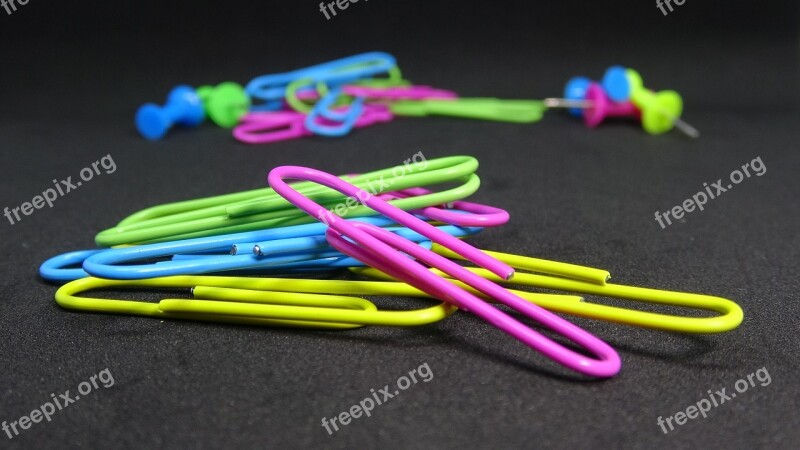 Office Paper Clips Metal Colorful Several