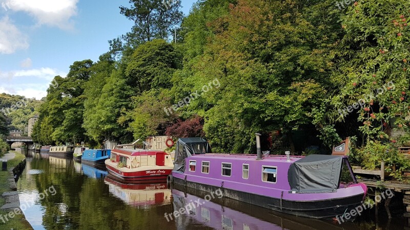 Hebden Bridge Canal Barge Transportation Narrowboat