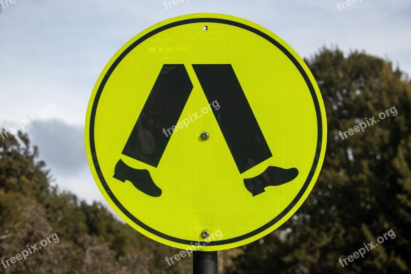 Pedestrian Crossing Sign Traffic Sign Pedestrian Sign Road