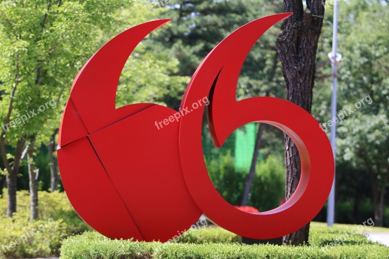 Red Color Red Sculpture Tabitha Garden