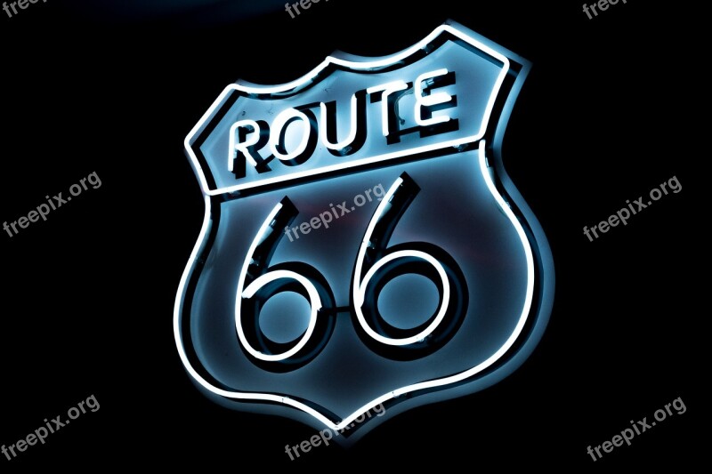 Route 66 Transport Neon Light Bright Light