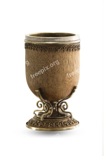 Handicraft Cup Vertically Wood Sculpture