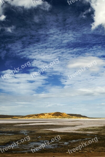 Desert Blue Sky Background Hills