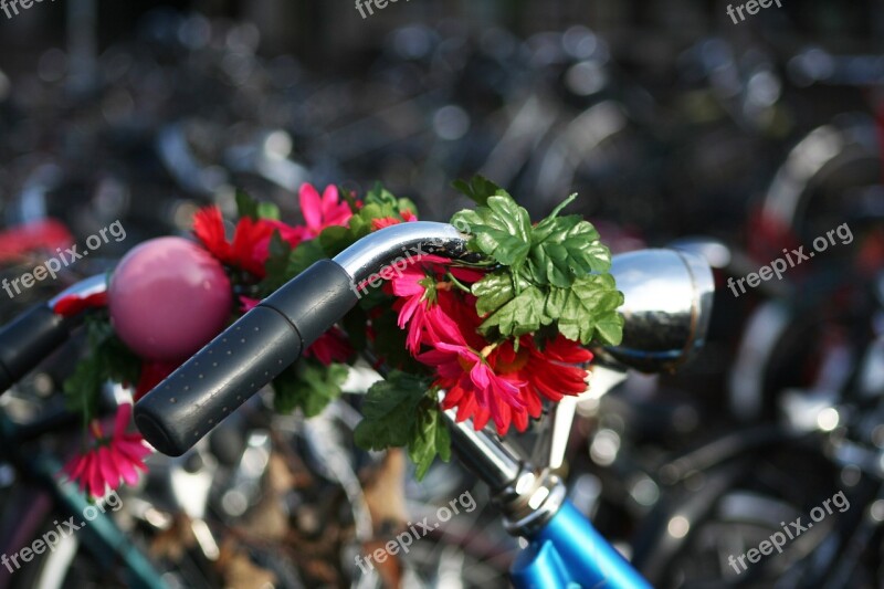 Bicycle Send Bicycle Handlebar Decoration Flowers