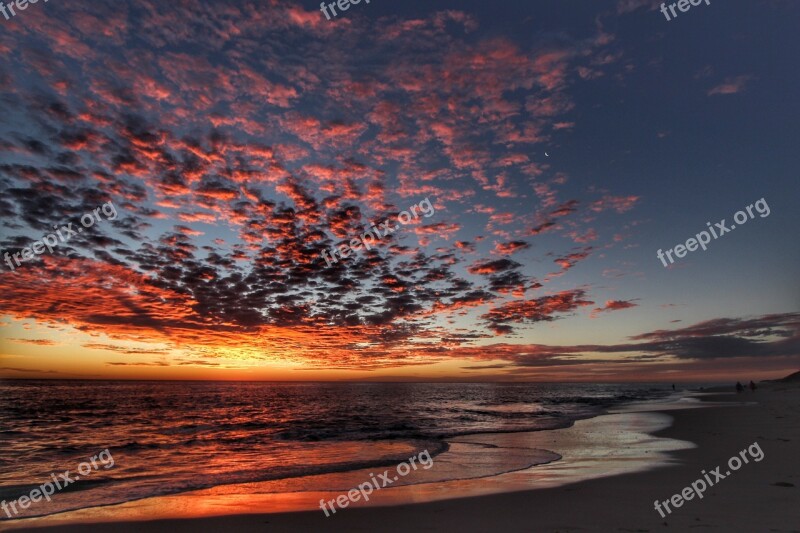 Beach Sunset Sunset Beach Ocean Sky