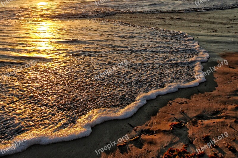 Beach Sunset Water Ocean Sunset Beach