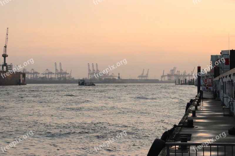 Hamburg Port Elbe Hanseatic City Port Of Hamburg