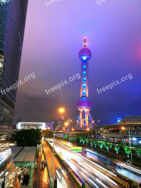 Shanghai Night View Pearl Of The Orient Free Photos