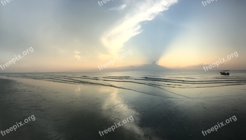 Nature Beach Sun Rise Sea Ocean