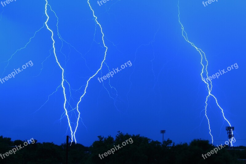 Lightning Storm Shock Weather Thunder Sky