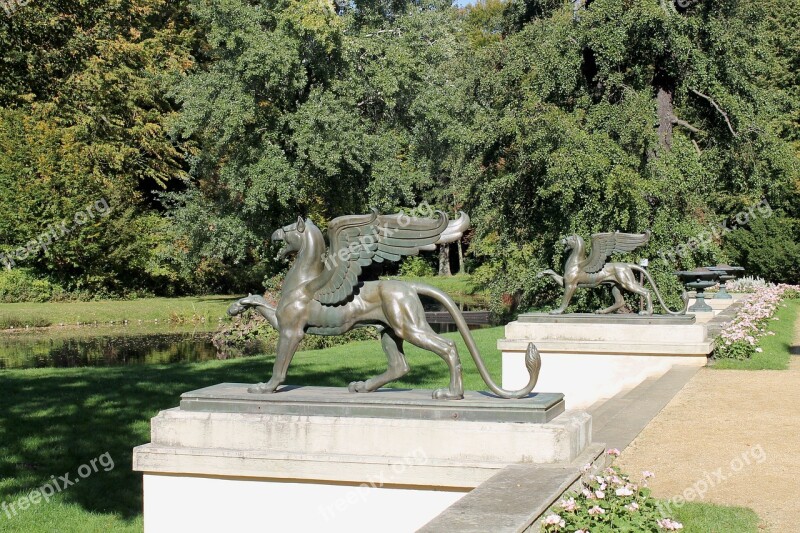 Griffin Mythical Creatures Sculpture Fürst-pückler-park Branitz