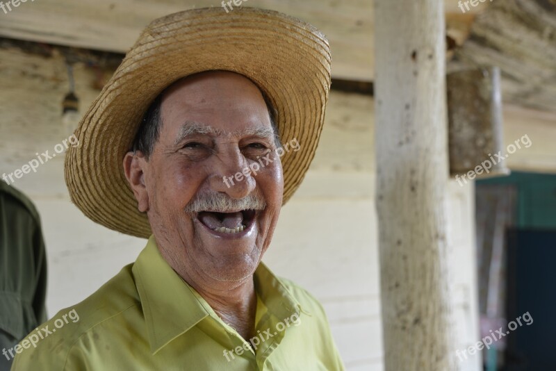 Cuba Cuban Laugh Man Portrait