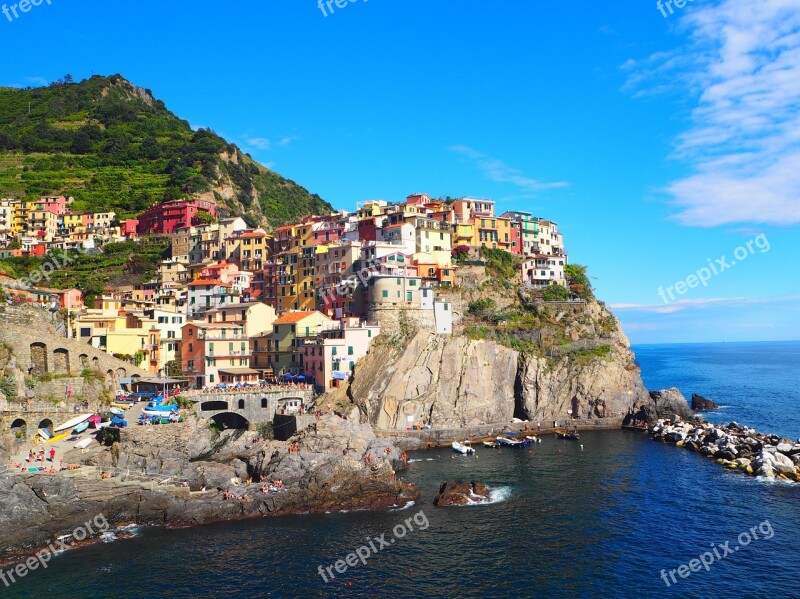 Cinque Terre Manarola The Village Cliff Sea