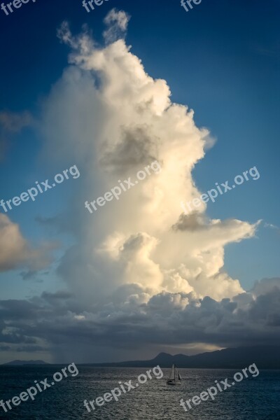 Guadeloupe Sea Sky Cloud Clouds