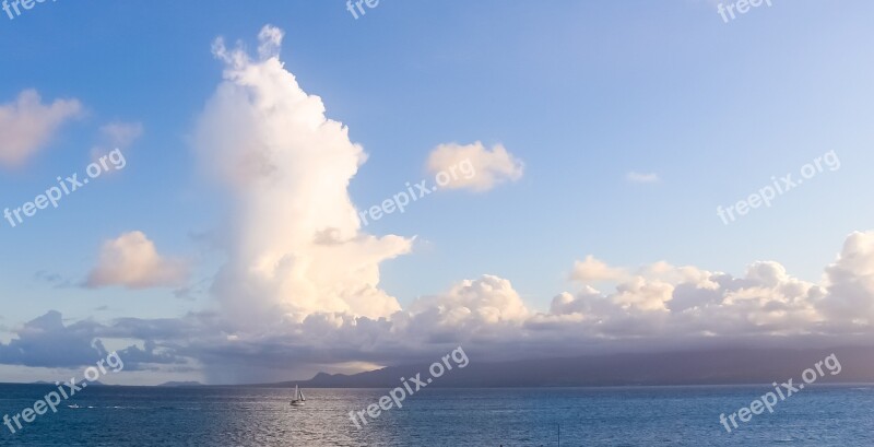 Guadeloupe Sea Sky Cloud Clouds