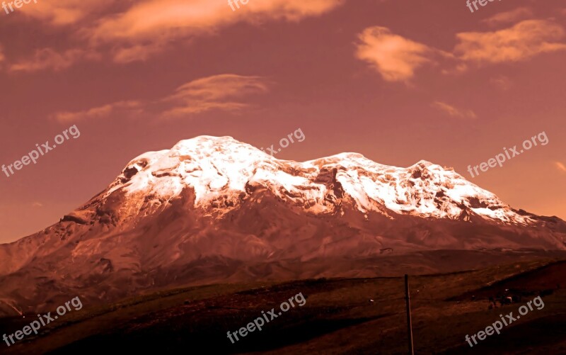 Mountain Top Volcano Stratowulkan Ecuador