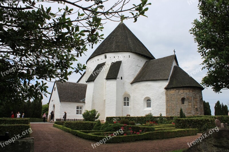 Denmark Bornholm Round Church White Building