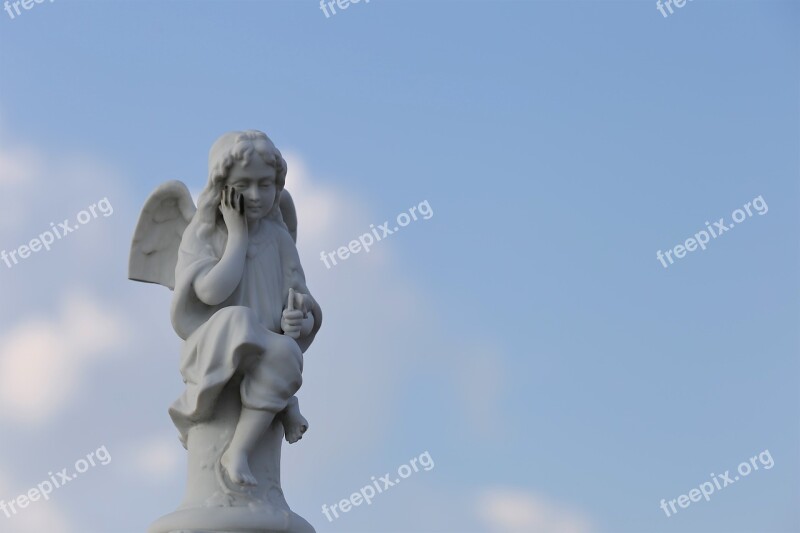 Little Angel Thinking Sad Sculpture Decoration