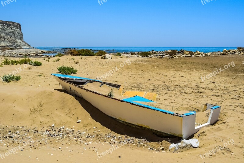 Boat Weathered Aged Abandoned Broken