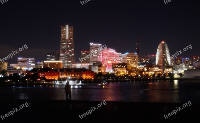 Yokohama Night View Night Japan Building