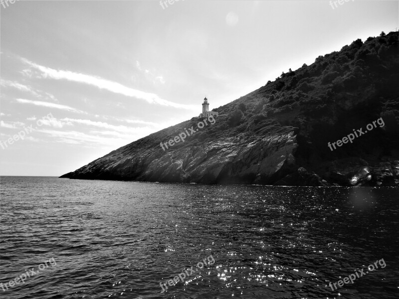 Greece Skopoulos Black And White Summer Vacation Holiday