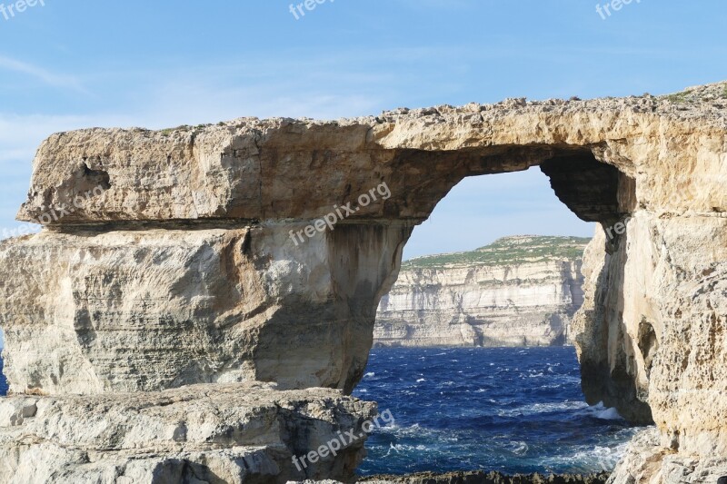 Malta Gozo Sea Landscape Azure Window