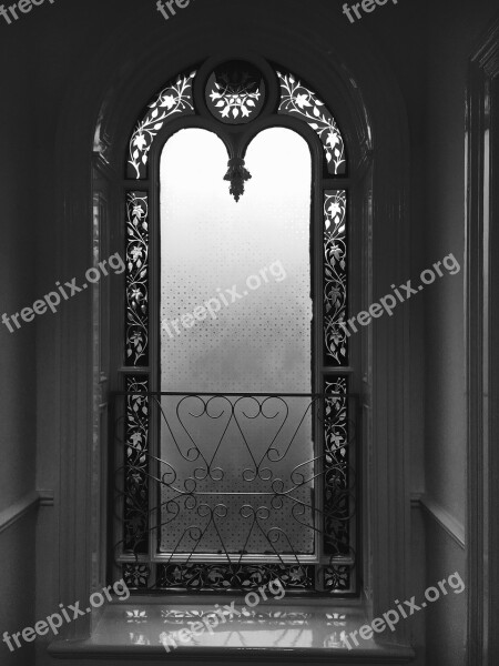 Stained Glass Window Architecture Stained Glass Antique Black White