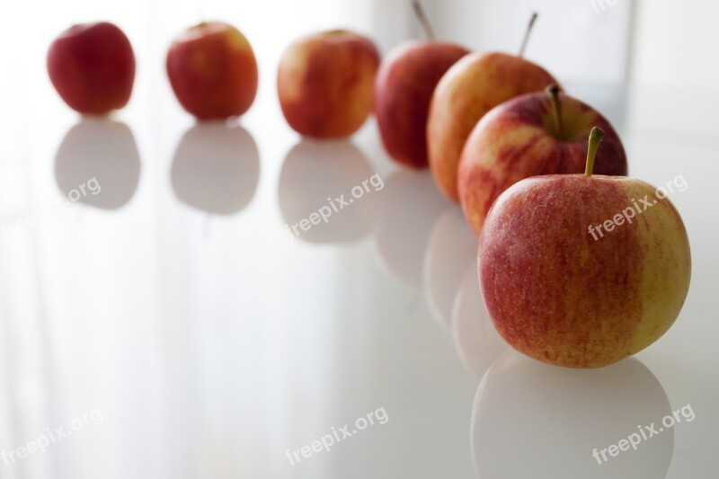 Red Apples White Background Fruit Red Food