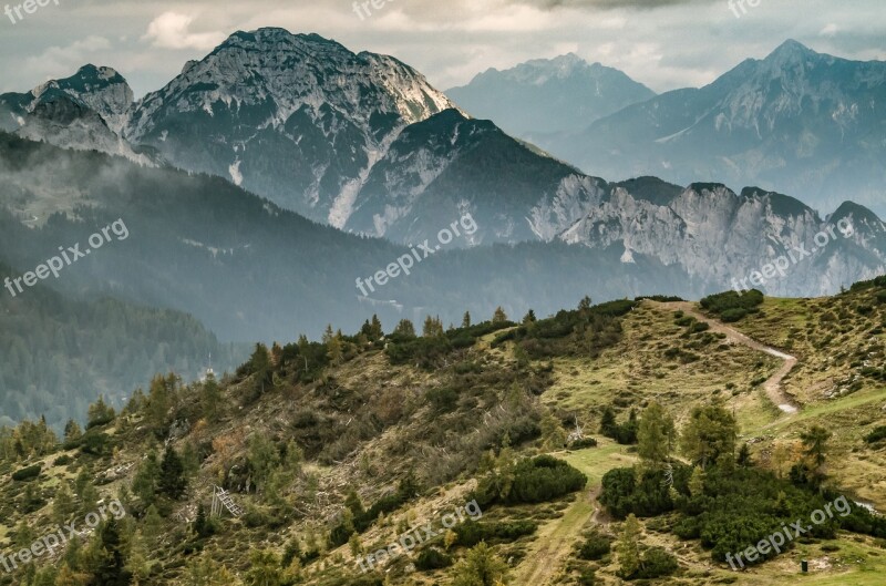 Mountains The Alps The Path Austria Landscape