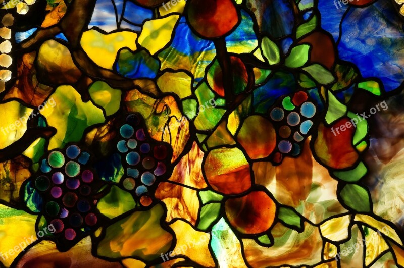 Tiffany Stained Glass Autumn Window Design