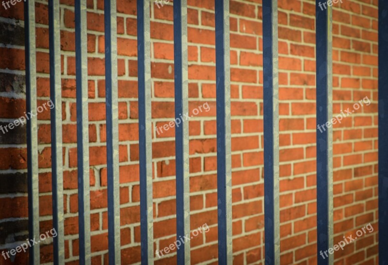 Bars Brick Jail Locked Wall