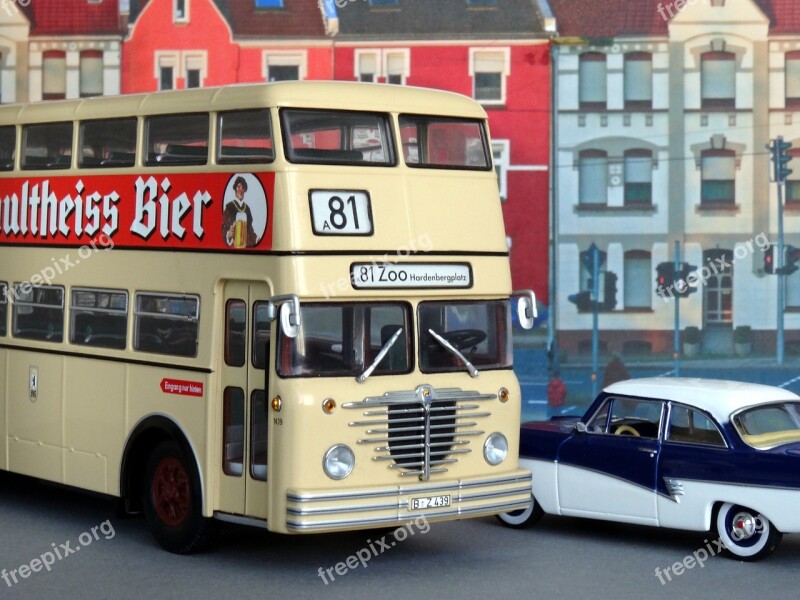 Model Car Bus Double Decker Oldtimer Büssing