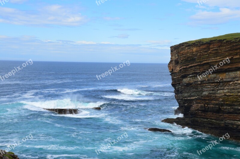 Cliff Scotland Landscape Sea Nature