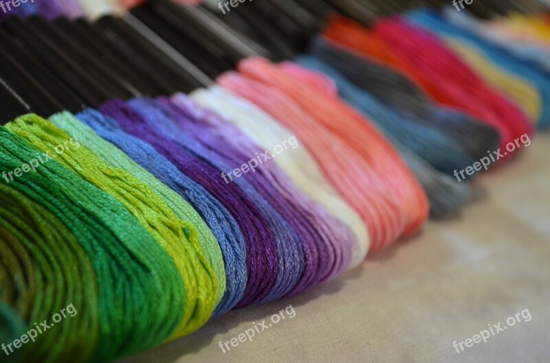 Thread Color Needlework Hobby Handmade