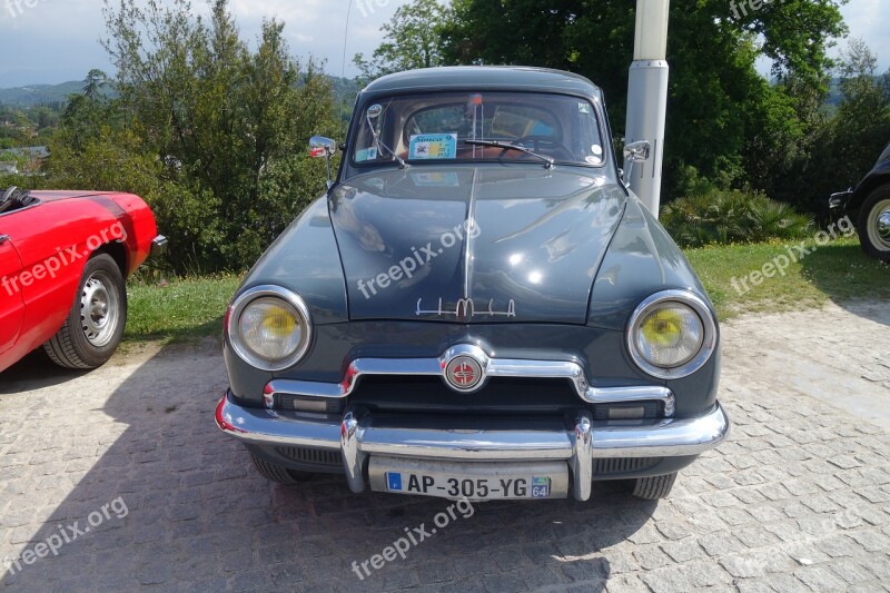 Old Car Simca Plate Pau Car Collection