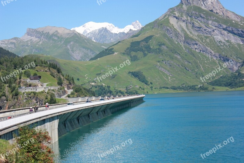 Dam Mountain Mont Blanc Alps Savoie