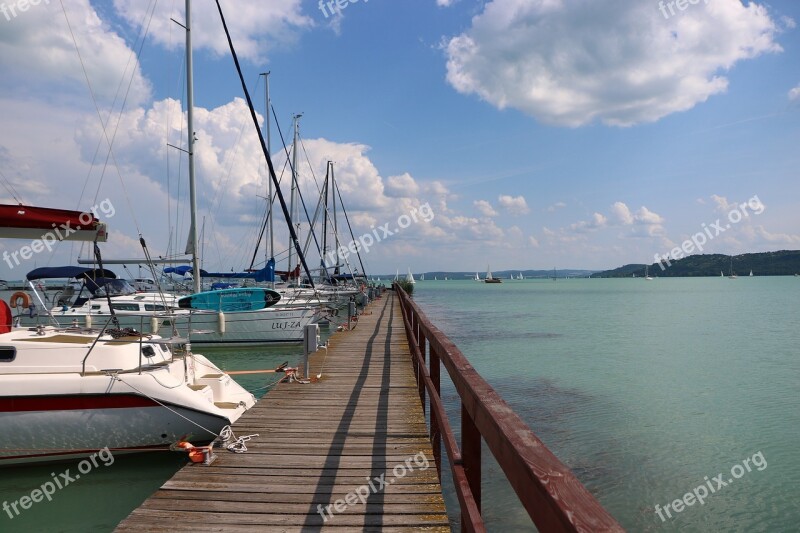 Pier Ship Sailing Plot Lake Balaton