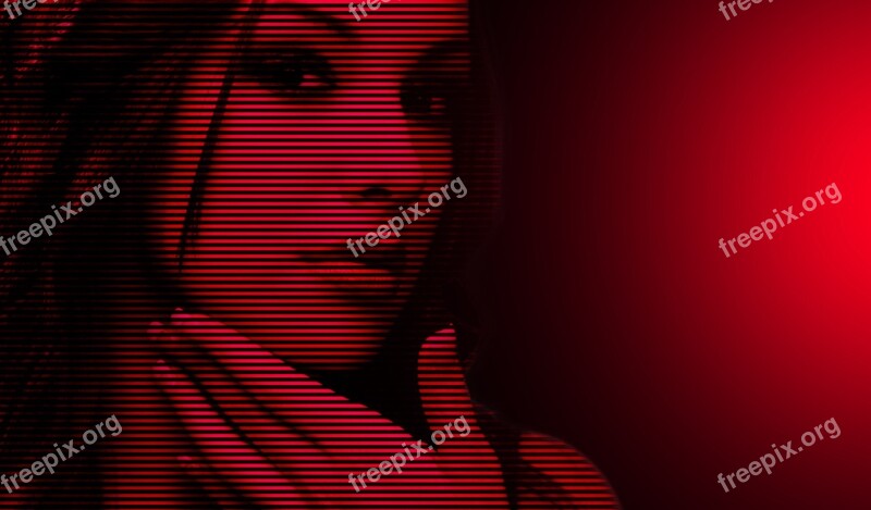 Red Color Pattern Girl Free Photos