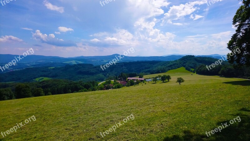 Panorama Nature Landscape Summer Meadow