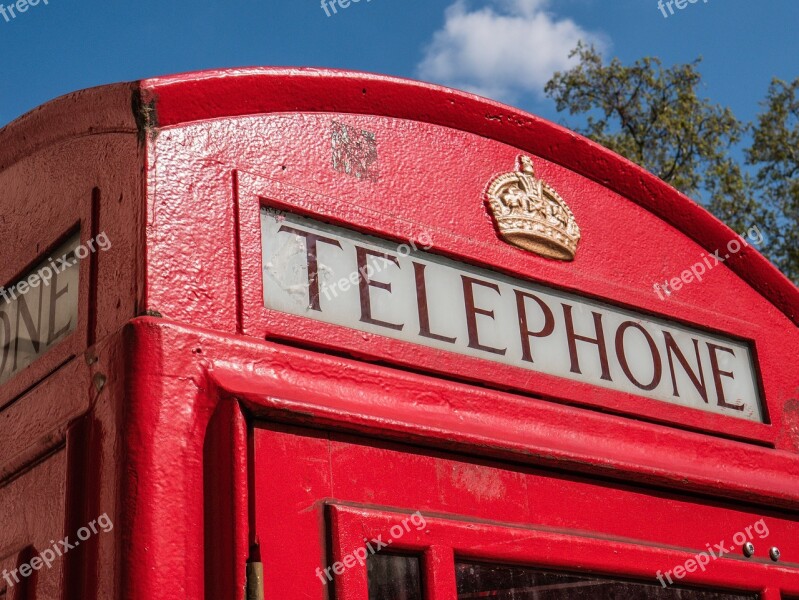 London Phone Booth Queen Red England