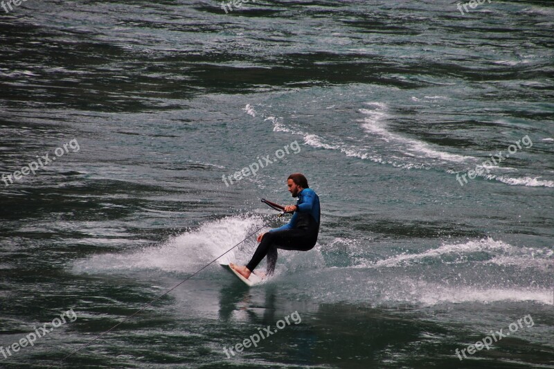 Surfboard Water River Wave Extreme Sport