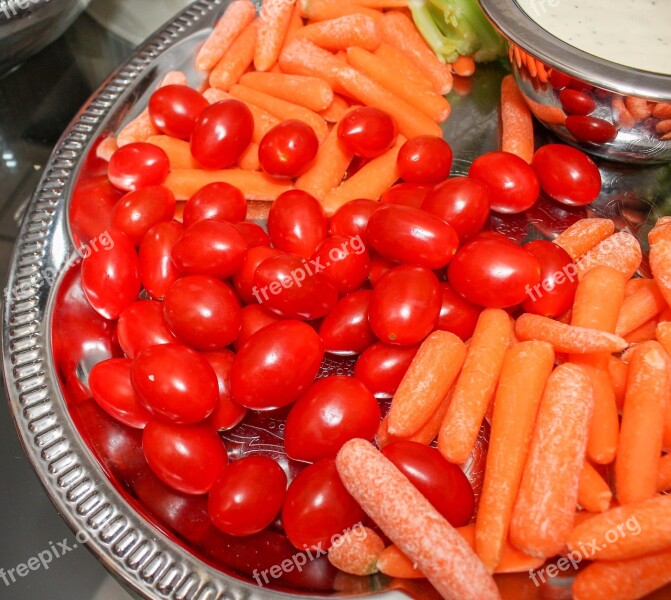 Tomatoes Carrots Dip Silver Free Photos