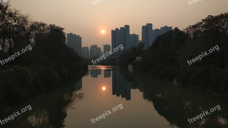 Chengdu The Government South Of The River Sunset Night View Jin-li