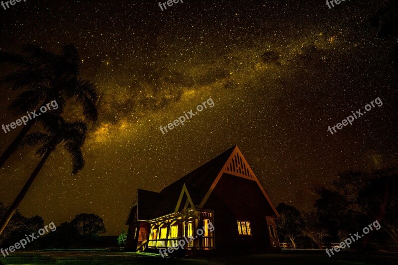 Astro Photography Stars Milky Way Church Night Sky