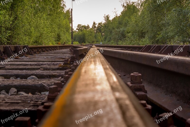 Railroad Tracks Horizon Railway Perspective