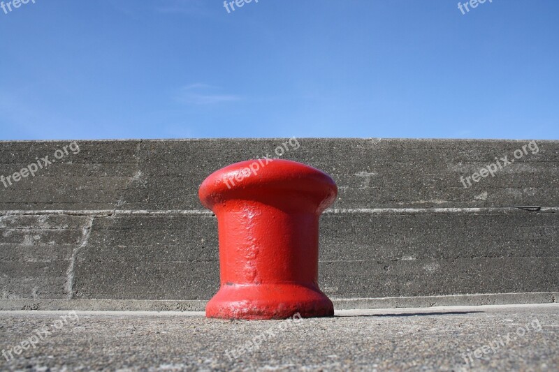 Port Bollard Red Quay Wall Fix