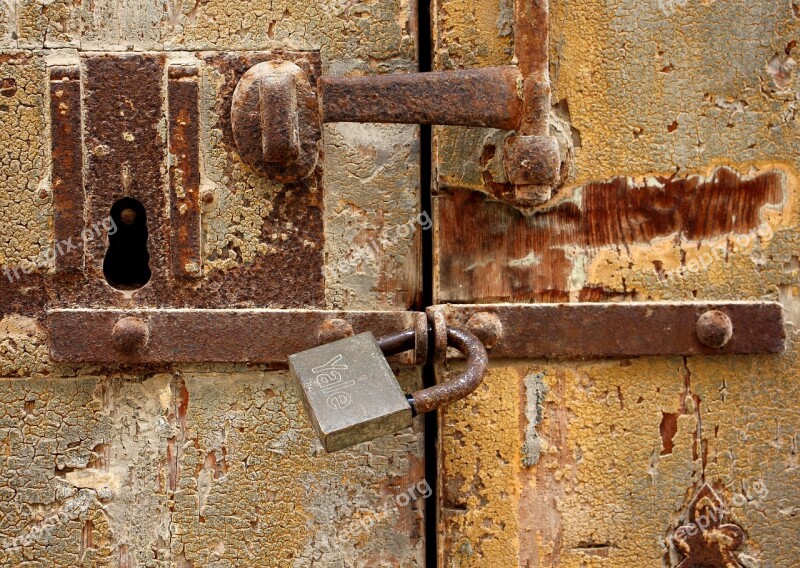 Old Door Metal Padlock Malta