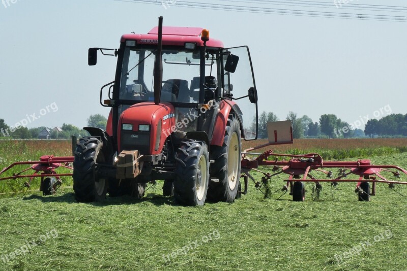 Tractor Grass Agriculture Agricultural Vehicle Hay