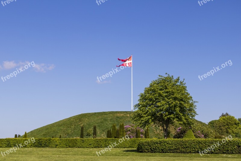 Mound Gorm And Thyra Jelling History Blue Sky