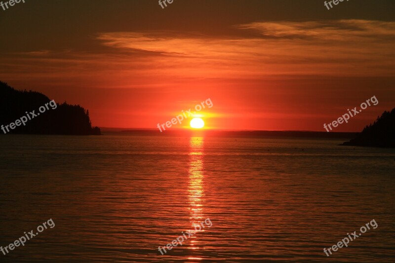 Landscape Québec Lying Sun Twilight Free Photos